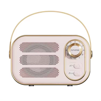 Haut-parleur Bluetooth portable vintage avec logo personnalisé, mini rétro, prend en charge la carte TF, USB, AUX, haut-parleur sans fil pour la décoration de la maison, cadeau