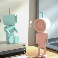 Lampe de nuit magnétique créative astronaute LED mini robot carré avec batterie, lampe de lecture, lampe de chevet, décoration en bois, lumière d'ambiance