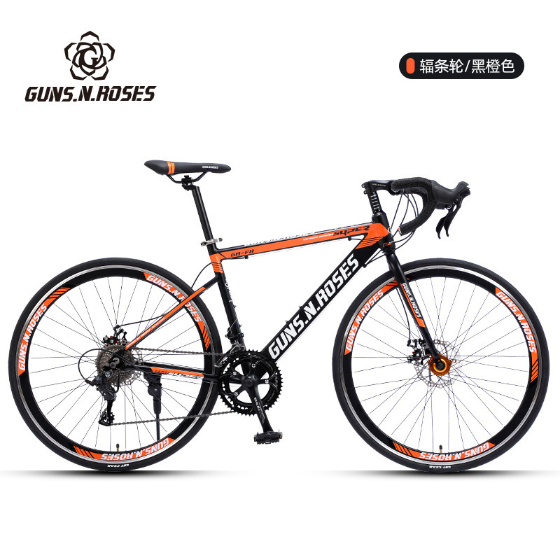 Spoke wheel black orange aluminum alloy frame