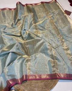 Sari de Tela Tejida ENT Akshay Sharma con Blusa, Ecológico, de Secado Rápido, Ligero, Teñido Liso, Vestido de Boda para Niñas y Mujeres - Product Image 2