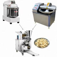 Ligne de production de raviolis pour restaurants et usines alimentaires avec coupeur à bol, mélangeur à pâte et machine de fabrication automatique
