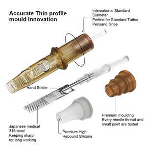 เข็มสักลายสแตนเลส 316 ขนาด 0.30 มม. 0.35 มม. แบบใช้แล้วทิ้งสำหรับการสัก - Product Image 4
