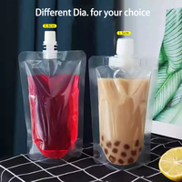 Sac de jus liquide réutilisable en plastique transparent de 500ml pochette de bec d'emballage de boisson de boisson pour la bière et le jus