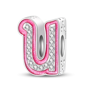 Juego de Colgantes con Forma de Corazón de Plata con 26 Letras y Circonitas, con Baño de Oro Rosa/Plata/Oro para Uso Diario Unisex - Product Image 4