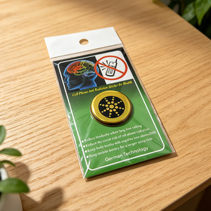 Autocollants <span class=keywords><strong>anti</strong></span>-radiation pour téléphone portable, en or et argent, ronds, 28 mm, vente en gros promotionnelle, réduction des radiations - Product Image 5