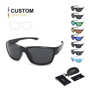 Fashion Futuristic Outdoor Custom logo UV Protection TR90 TAC Polarized Unisex Sports Sunglasses