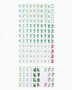 Jeu de Mahjong américain rayé en bambou vert, 160 tuiles, acrylique 4 couches avec supports, poussoirs, sac de rangement et tapis de table - Product Image 5