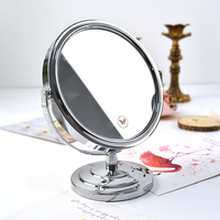 Miroir de maquillage à grossissement personnalisé Table ronde bureau petit miroir debout de vanité