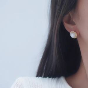 22413DIY Accessoires en argent S925 avec perles, support d'oreille creux pour clous d'oreille avec perles rondes de 11-12 mm, boucles d'oreilles dissimulées - Product Image 1