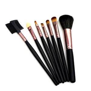 Wholesale Professional Beauty Tools Black Plastic Handle Makeup Brushes 8 Pcs Make Up Set and makeup bag For Beauty Women
