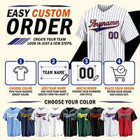 Maillot de sport personnalisé avec nom et numéro, 100% polyester, respirant, boutonné, sublimation, maillots de baseball pour enfants