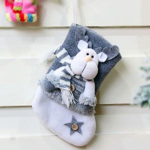 Chaussettes de Noël sacs-cadeaux flanelle lourde père noël bas sac tentures décorations - Product Image 4