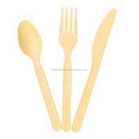 EcoNewLeaf OEM Prix bas Couverts biodégradables jetables compostables en plastique noir biodégradable CPLA à base d'amidon de maïs