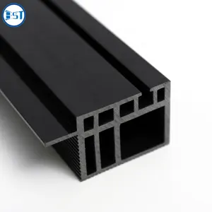 Plastik ekstrusi 90 derajat bentuk L profil sudut pvc ukuran berbeda profil PVC hitam untuk jendela dan pintu