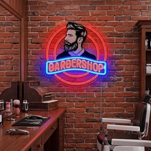 Barbershop neon LED wall decoration light indoor hanging ambient light shop <b>sign</b> entrance indicator light luminous <b>sign</b> 5V 12V - Product Image 5