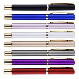 1.0mm 0.5mm pena Gel dengan logo kustom kualitas tinggi modis tahan lama Cap-off logam Parker Roller Ball Pen Gel