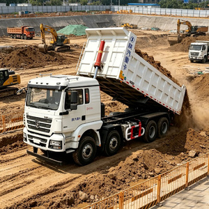 Camion benne poids lourd Shacman 8x4 40 tonnes diesel pour le transport de gravier, travaux de terrassement et de construction, et le transport de matériaux en vrac sur chantier - Product Image 3