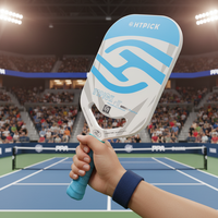 Raquette de pickleball en fibre de carbone T700 thermoformée monobloc, noyau de 14 mm, approuvée USAPA, Pro Widebody allongée