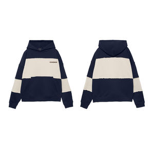 Sudadera con capucha KingSen personalizada, cortada y cosida, a rayas, estilo Y2K, con logo bordado, estilo urbano, de felpa francesa, para hombre. - Product Image 5