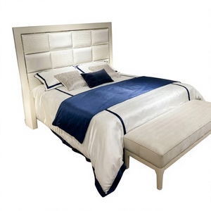<span class=keywords><strong>Letto</strong></span> di lusso classico elegante con pannello in compensato imbottito alto <span class=keywords><strong>testiera</strong></span> metallica <span class=keywords><strong>intarsiato</strong></span> finitura struttura per mobili camera da <span class=keywords><strong>letto</strong></span> - Product Image 6