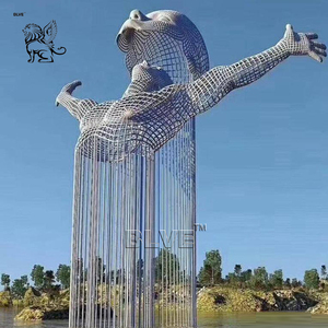 Escultura Urbana de Metal de Hombre Desnudo, Estilo Abstracto Occidental Gigante, Decoración de Acero Inoxidable para Exteriores, Estatua de Busto Masculino, Fuente - Product Image 2