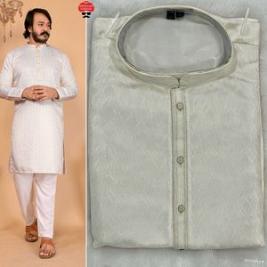 Premium Heavy Designer Collection Premium Ethnic Wear Heavy Jacquard Silk Kurta Pijama Set Hecho De Algodón Suave - Product Image 4