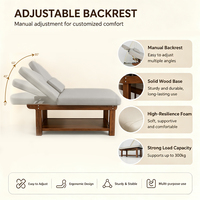 Table de beauté moderne en gros, mobilier de salon de luxe, lit de massage portable en bois pour soins du corps, du visage, des cils, spa et tatouage