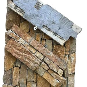 Arrugginito e grigio ardesia impilati pannelli di parete di pietra rivestimento e impiallacciatura - Product Image 5