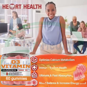 Ausreson Vitamin D3 K2 mengandung Gummies suplemen tulang kesehatan kalsium sitrat 500 mg Magnesium + Vitamin C kekuatan seng - Product Image 2