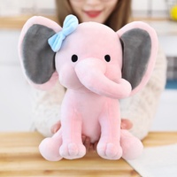 Peluches rembourrées, jouets doux pour bébés, éléphant rose en peluche