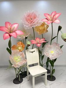 Lot de fleurs artificielles géantes (fragondes, roses, <span class=keywords><strong>lotus</strong></span>) à toucher réel, pour mariages et événements - Product Image 1