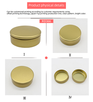 Boîte en fer blanc ronde personnalisée avec logo en relief et couvercle à vis, mini et mignonne, conteneur métallique portable pour baume à lèvres, cosmétiques, savon, bougies
