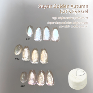 Gouden Herfst Cat Eye Nagellak <span class=keywords><strong>Gel</strong></span> Mousserende Glazen Kraal Cat Eye <span class=keywords><strong>Gel</strong></span> - Product Image 2