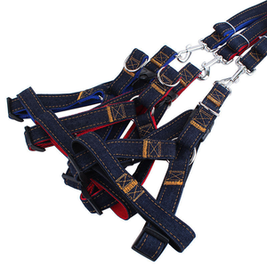 Durable Luxury Sport Denim Lace <b>Dog</b> <b>Leash</b> Collar Sets for Small/Medium/Large <b>Dogs</b> Adjustable Eco-Friendly Nylon Pet Harness - Product Image 5