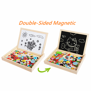 Nuevos juguetes Montessori de madera para niños, aprendizaje educativo magnético de tablero de dibujo, juego de rompecabezas de madera para niños - Product Image 3