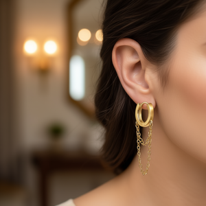 Orecchini Pendenti E1400 in Oro Bianco, Gioielli Unisex alla Moda in Lega di Zinco - Product Image 2