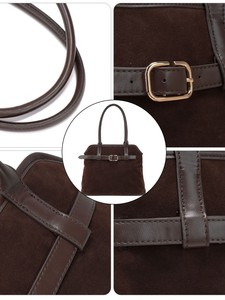 Bolso de Mano de Gran Capacidad para <span class=keywords><strong>Mujer</strong></span>, Estilo Retro, con Correa, para Otoño e Invierno, Forro de Poliéster y Gamuza, de una Sola Pieza, Venta Directa de Fábrica - Product Image 5