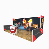 Papan Display Pameran Standar Cetak Desain Kustom Pemasangan Cepat, Kotak Lampu Pameran Gulung Lebar, Kain Latar Belakang Poster untuk Acara