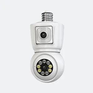 Regis 1080P 4MP Full Color Night Vision IP Cctv Camera Security Ptz Cam Two Way Audio Dual Lenses Bulb Camera with E27 Socket