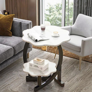 WenFeng OEM/ODM Modern Minimalist Coffee <strong>Table</strong>-Certified MDF, <strong>Adjustable</strong> <strong>Height</strong> &amp; Lockable Casters, Double-Layer Side <strong>Table</strong> - Product Image 3
