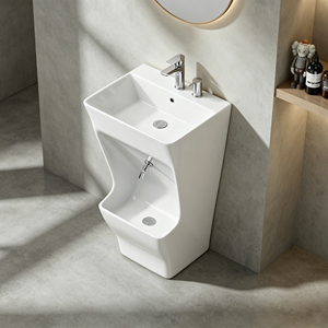 Lavabo sur pied en céramique de haute qualité pour salle de bain, avec double niveau intégré pour le lavage des mains et des pieds, idéal pour le Wudum et le <span class=keywords><strong>spa</strong></span> des pieds musulman. - Product Image 4