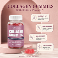 Gummies au collagène avec biotine et vitamine C, soutien pour les cheveux, la peau, les ongles et les articulations, 60 unités, complément alimentaire beauté