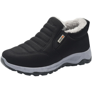Botas de nieve de invierno para hombre, forradas de lana, gruesas y cálidas, de caña alta, de algodón, con tacón medio, de color sólido, cómodas para senderismo al aire libre - Product Image 3