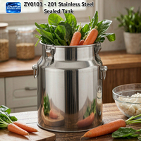 Seau de Fermentation Commercial en Acier Inoxydable 201 Épais, Récipient Hermétique pour Stockage de Lait, Fruits, Salades, Yaourts et Autres Aliments