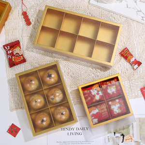Scatola Dorata Semi-Trasparente per Pasticceria, Confezione Regalo per Pane, <span class=keywords><strong>Biscotti</strong></span> e Caramelle - Product Image 1