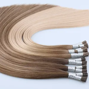 Sang trọng OEM đôi rút ra nguyên liệu Ấn Độ Đền Nhà tài trợ duy nhất Keratin itip phần mở rộng tóc người