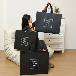 <span class=keywords><strong>Bolsa</strong></span> promocional Reciclaje Negro <span class=keywords><strong>Reutilizable</strong></span> <span class=keywords><strong>Bolsa</strong></span> de compras no tejida <span class=keywords><strong>Supermercado</strong></span> PP Bolsas de mano no tejidas con logotipo impreso personalizado - Product Image 5
