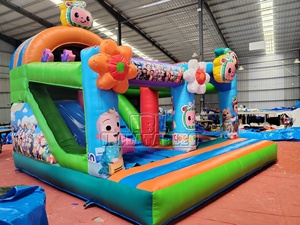 Castillo Inflable Comercial <span class=keywords><strong>de</strong></span> PVC <span class=keywords><strong>de</strong></span> 0.55mm con Tobogán, Certificado CE, para Fiestas Infantiles y Alquiler al Aire Libre - Product Image 5