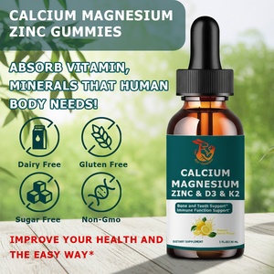 Gotas Líquidas de Calcio, Magnesio, Vitamina D3, K2 y Zinc, con Extracto de Musgo Marino, Suplemento para el Soporte Óseo para Niños, Más Vendidas - Product Image 5