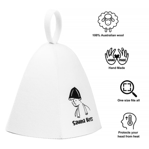 Chapeau <span class=keywords><strong>de</strong></span> sauna en feutre recyclé éco-responsable Ink Line White, vente en gros, logo personnalisé, directement <span class=keywords><strong>de</strong></span> l'usine, bonnet <span class=keywords><strong>de</strong></span> <span class=keywords><strong>bain</strong></span> vapeur et spa - Product Image 2